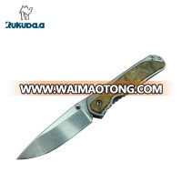 Shiro wood handle D2 stainless steel hunting knife