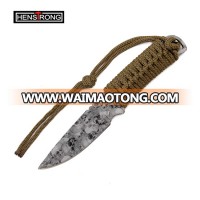 OEM Skull Camouflage Coated Fixed Blade Knives 3Cr13Mov Stainless Steel Rope Handle Knife H-K2600622