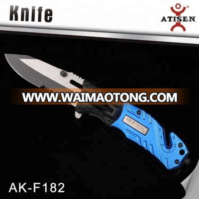 small Outdoor Camping stainless steel blade aluminum handle folding Knife with line cutter