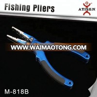 Pro Aluminum Alloy Fishing Pliers with hook remover and soft rubber handle Blue